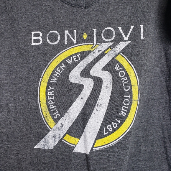 Bon Jovi Slippery When Wet World Tour 1987 Women's Tee Medium‎ - Picture 1 of 11
